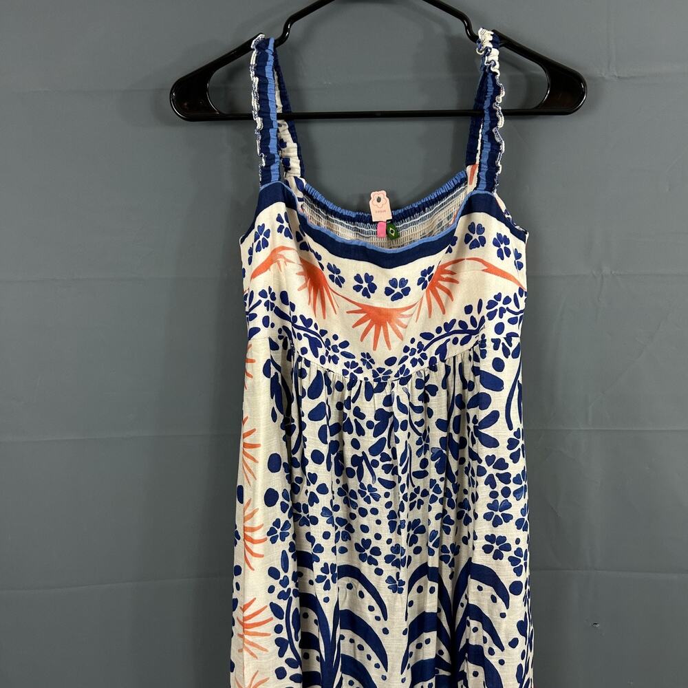 Farm Rio Dress Medium Floral Tropical Palm Sun Maxi Sundress Colorfu Boho Resort - Picture 2 of 10